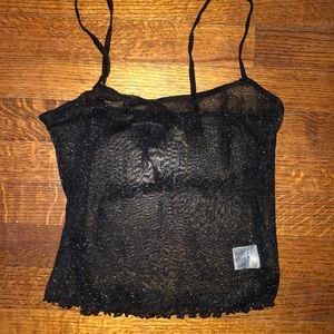 Mesh sparkly crop top
